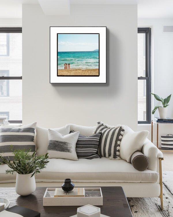 Four girls on the beach -  French Riviera Beach Print - Eco-Friendly Wall Art - Image 2