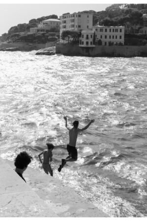 Boys Diving in Cassis Art Print, Black & White Fine Art Print, Timeless Coastal Photography"