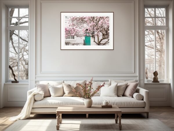 London Art Print, London Spring Photography, Magnolia tree eco-friendly wall art, giclée print - Image 2