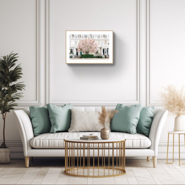 London Pink Magnolia Tree Blossom Wall Art, London Spring Home Decor, Botanical Art Print - Image 4
