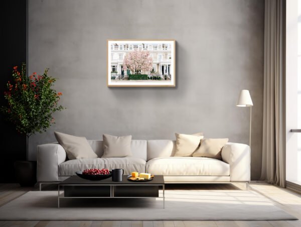 London Pink Magnolia Tree Blossom Wall Art, London Spring Home Decor, Botanical Art Print - Image 2