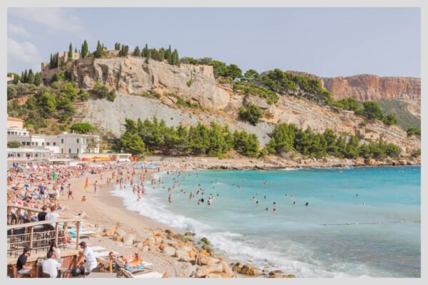 Cassis Beach Eco-Friendly Wall Art – Stunning Coastal Decor, France Print