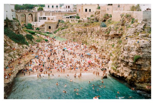 Polignano A Mare, Lama Monachile Beach Eco-Friendly Wall Art – Coastal Decor, Giclée Print