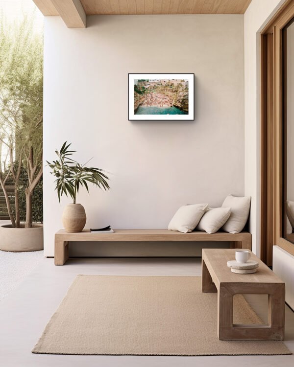 Polignano A Mare, Lama Monachile Beach Eco-Friendly Wall Art – Coastal Decor, Giclée Print - Image 2