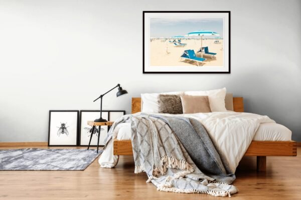 Rimini Seaside Blue Sun Umbrellas print, Italian Coastline Wall Decor, Adriatic Coast Photography - Image 2