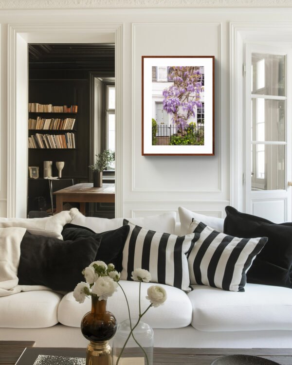 Wisteria Purple Blossom Wall Art, London Wall Decor, London Fine Art Photography, Chic Front Door, - Image 2