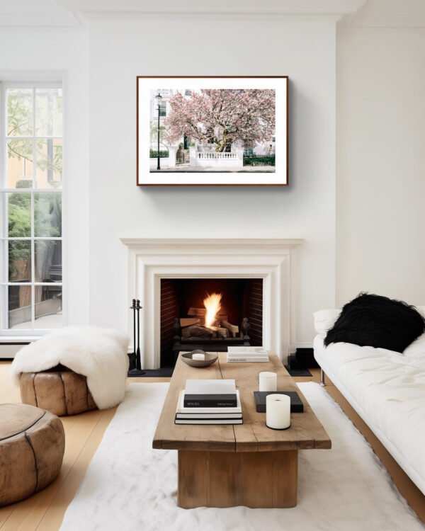 London Magnolia Blossom wall art print, Fine Art Photography, Pink Magnolia Blossom Wall Art, London Spring Home Decor - Image 2