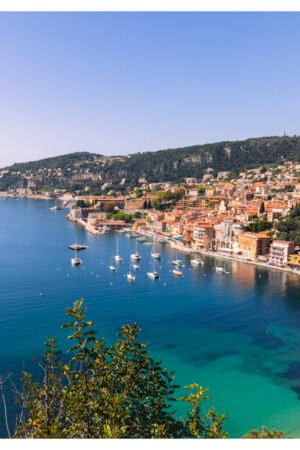 Villefranche-sur-Mer Bay View Fine Art Print | Eco-Friendly Museum Quality Giclée | French Riviera Coastal Wall Art