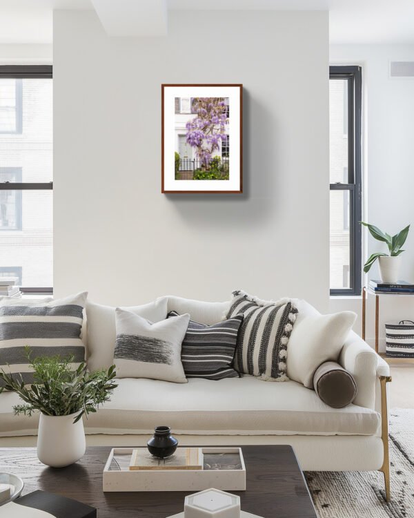 Wisteria Purple Blossom Wall Art, London Wall Decor, London Fine Art Photography, Chic Front Door, - Image 4