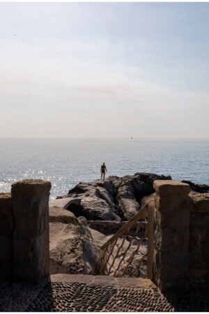 Italy Rock Beach Sunrise Wall Art