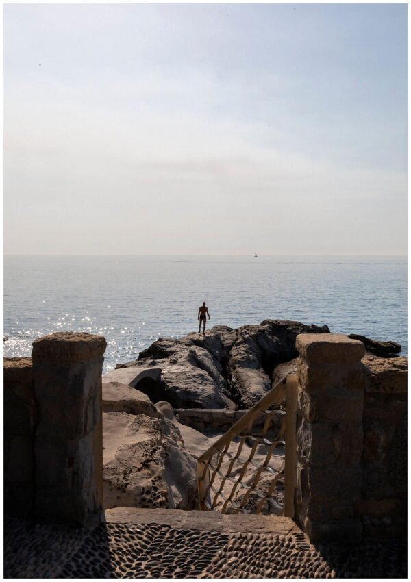 Italy Rock Beach Sunrise Wall Art