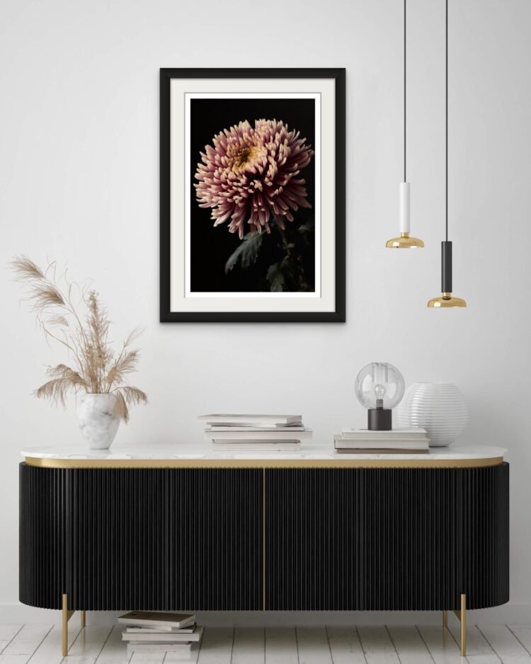 Botanical Art Print: Chrysanthemum Flower Head Wall Art 20x30 inches