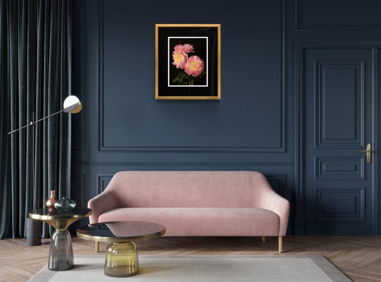 3 Pink Peonies Bouquet – Floral Art Print 24x30 inches 16x20 inches
