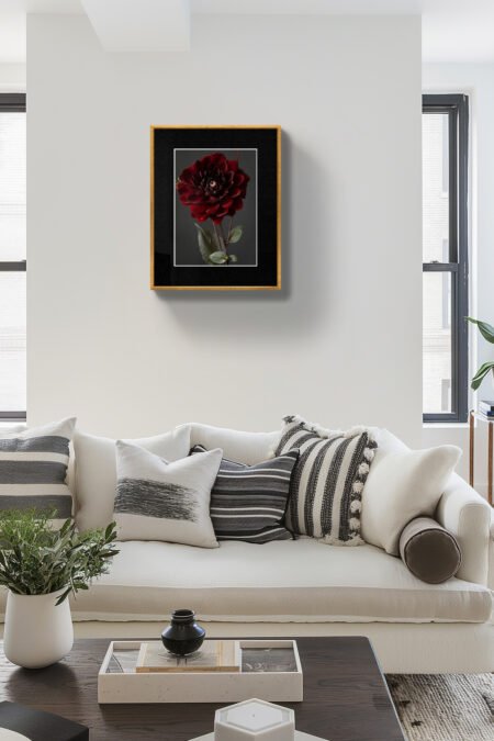 Dahlia Flower Botanical Art Print Floral Wall Decor A2