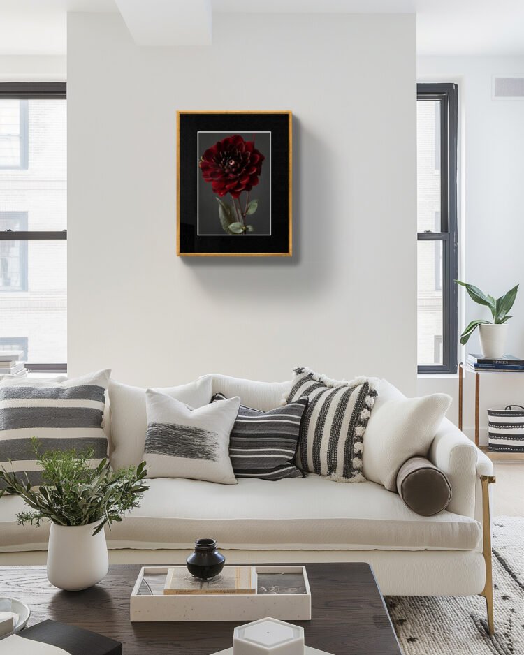 Dahlia Flower Botanical Art Print Floral Wall Decor A2