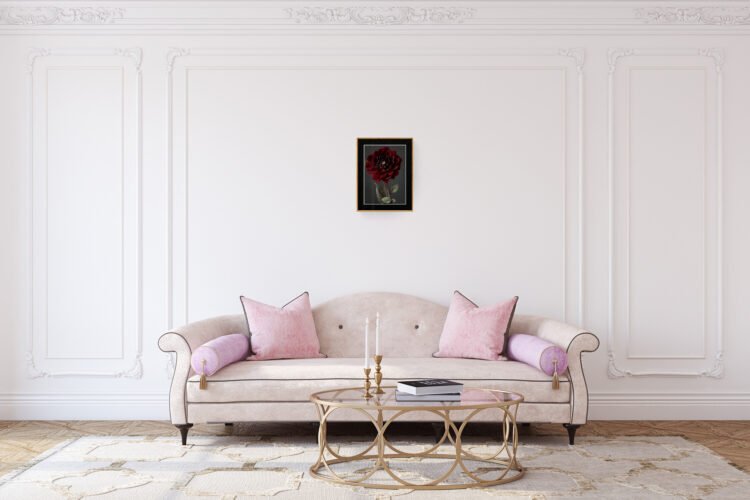 Dahlia Flower Botanical Art Print Floral Wall Decor A3