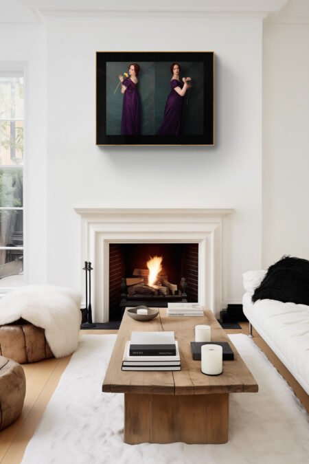 Double40x30 Elevate your living space with the enchanting regency-inspired 'Making My Own Decisions' Fine Art Photography Wall Art by Rachel Vogeleisen. This feminine art print recreates the essence of the Regency era, adding a touch of elegance and sophistication to any room. Each detail, from the intricate costumes to the refined set design, invites you to step into a world of romance and intrigue.