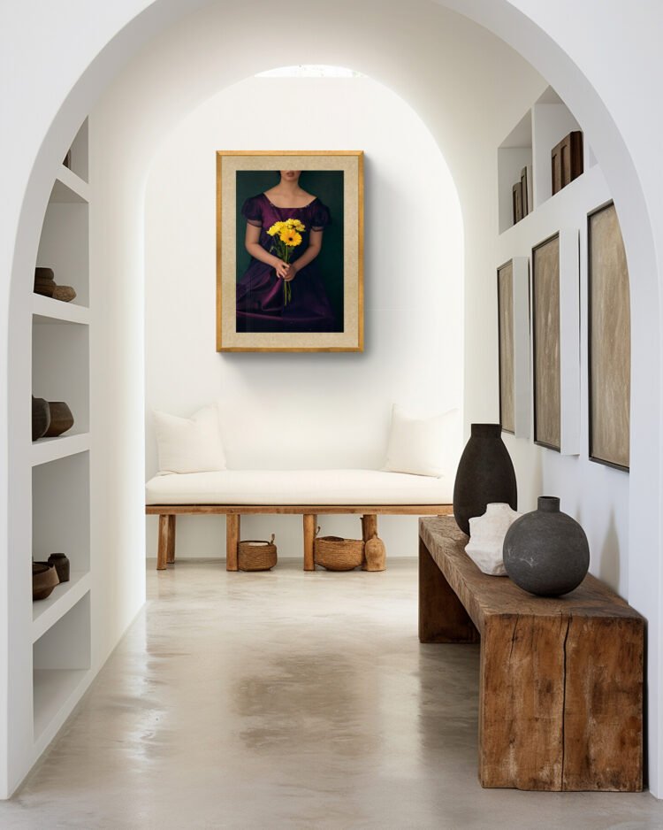 Own a piece of art that captures the essence of empowerment and self-discovery with our open and limited edition 'Learning to Use My Voice' Fine Art Print. This stunning print, created by artist Rachel Vogeleisen, showcases a feminist abstract portrait set in the Jane Austen era.