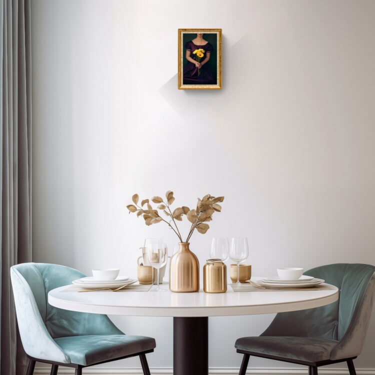 Own a piece of art that captures the essence of empowerment and self-discovery with our open and limited edition 'Learning to Use My Voice' Fine Art Print. This stunning print, created by artist Rachel Vogeleisen, showcases a feminist abstract portrait set in the Jane Austen era.