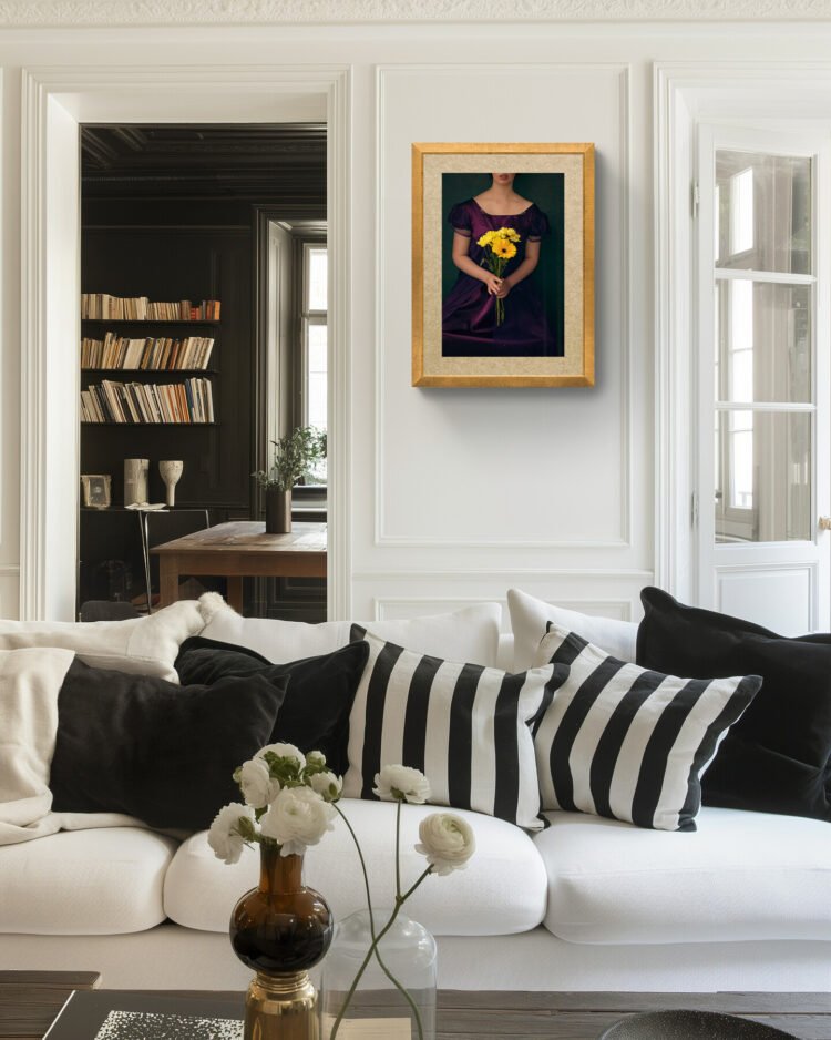 Own a piece of art that captures the essence of empowerment and self-discovery with our open and limited edition 'Learning to Use My Voice' Fine Art Print. This stunning print, created by artist Rachel Vogeleisen, showcases a feminist abstract portrait set in the Jane Austen era.
