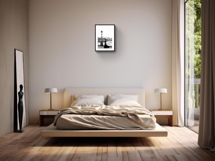 Boho Wall Decor, Dancing in Paris Art Print, black and white 16x24 inches