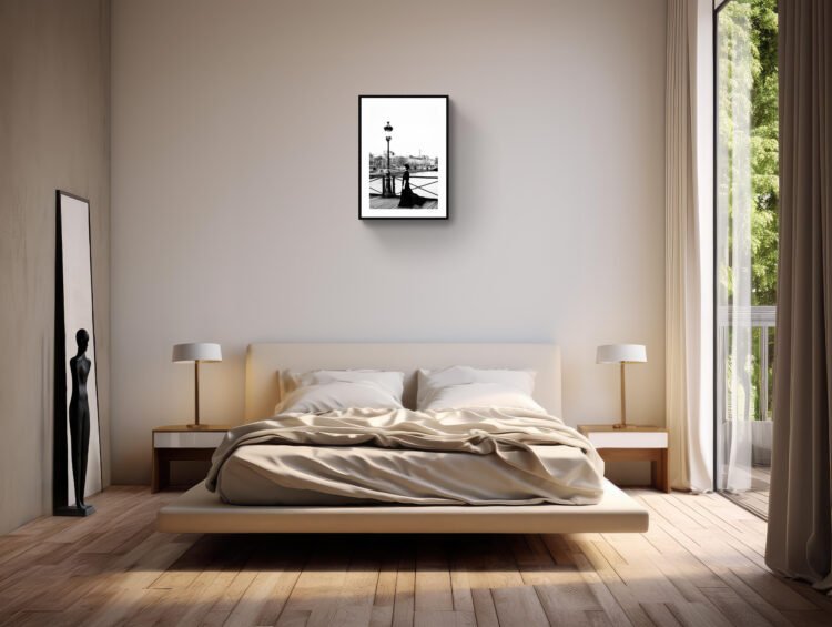 Boho Wall Decor, Dancing in Paris Art Print, black and white 20x30 inches