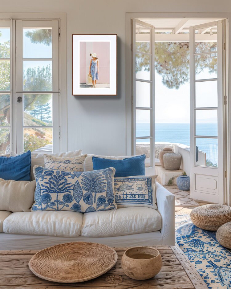 The London Girl is waiting in London Modern Boho Wall Art: Feminine Art Print16x24 inches