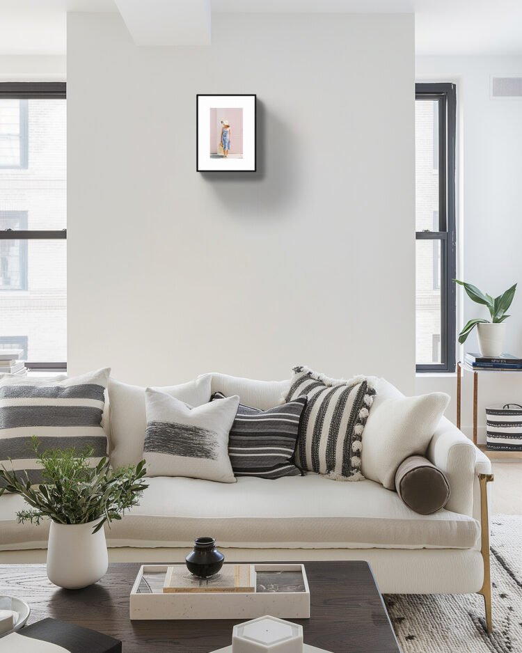 The London Girl is waiting in London Modern Boho Wall Art: Feminine Art Print 8x12 inches