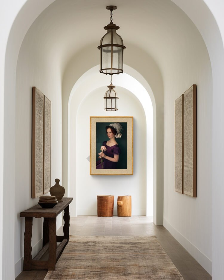 The Pretend Ingenue Portrait of a Young Woman, Feminine Wall Art, Regency Inspired Home Decor, Giclée Art Print 24x36 inches print