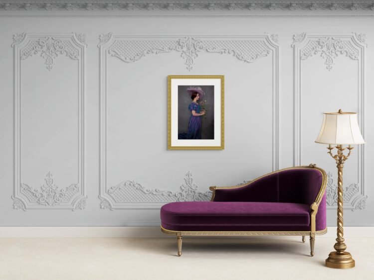 A Quiet Rebel with Lilies Fine Art Photography Print- Edwardian Portrait Wall Art 16x24 inches