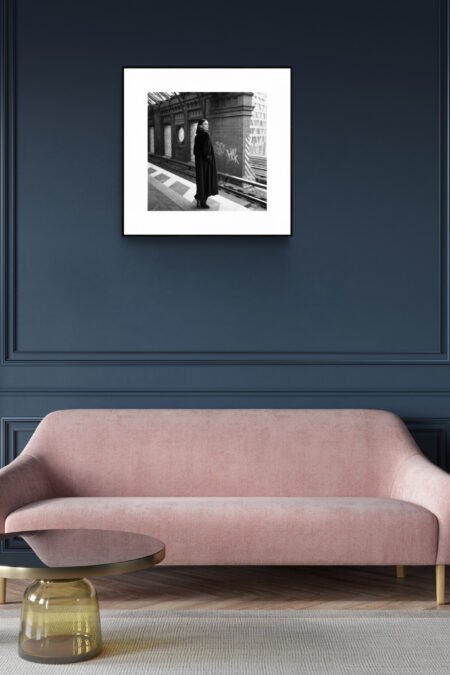 Black & White Woman on a Plaftorm in Berlin Urban Fine Art Print Black & White Woman on a Plaftorm in Berlin Urban Fine Art Print 20x20 inches