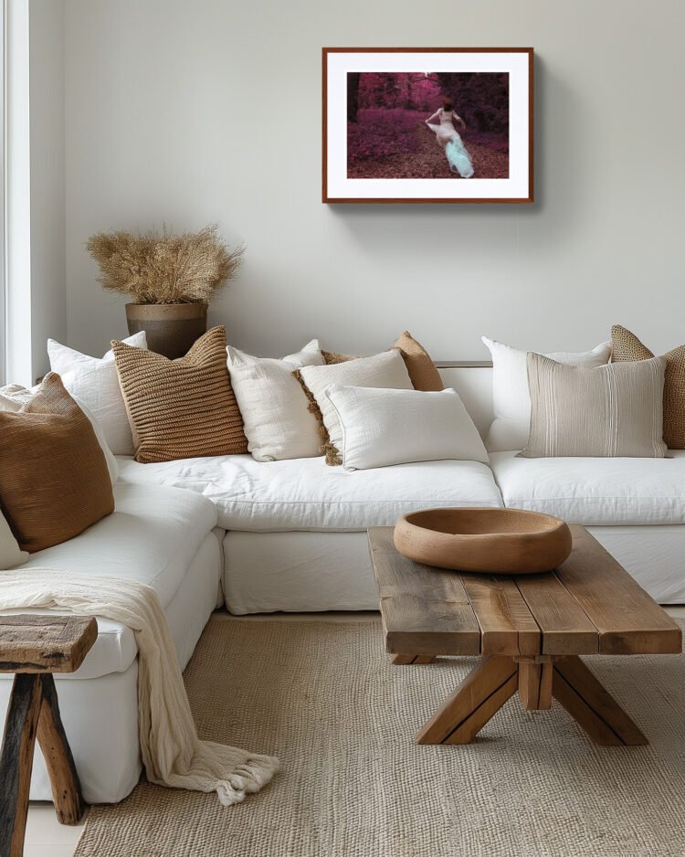 Boho Wall Art - Free Spirited Woman Running - Feminine Art Print 30x20 inches print