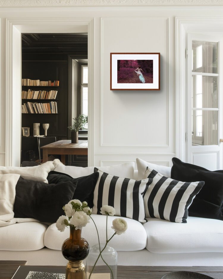 Boho Wall Art - Free Spirited Woman Running - Feminine Art Print 18x12 inches print