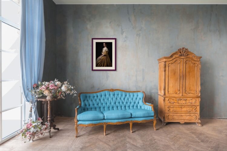 Feminine Wall Art: Rebel with a Stance Young Woman, Renaissance Insppired Portrait, Fine Art Photography