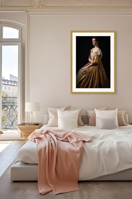 rebel with a stance-large 30×45 Feminine Wall Art: Rebel with a Stance Young Woman, Renaissance Insppired Portrait, Fine Art Photography 30x45 inches print