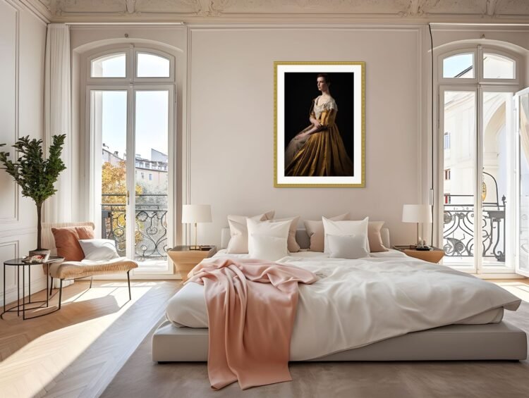 Feminine Wall Art: Rebel with a Stance Young Woman, Renaissance Insppired Portrait, Fine Art Photography 30x45 inches print